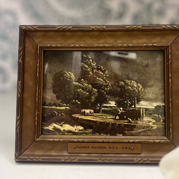 Vintage Framed Print Of A Painting „The Flood Gate" by Canadian Homer Watson - Picture 1 of 4